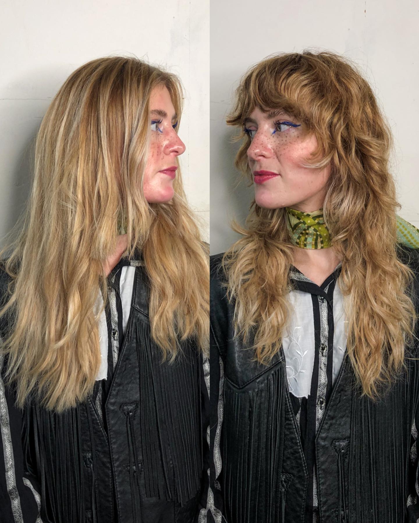 Dynamic Textured Wavy Shag with Fringe