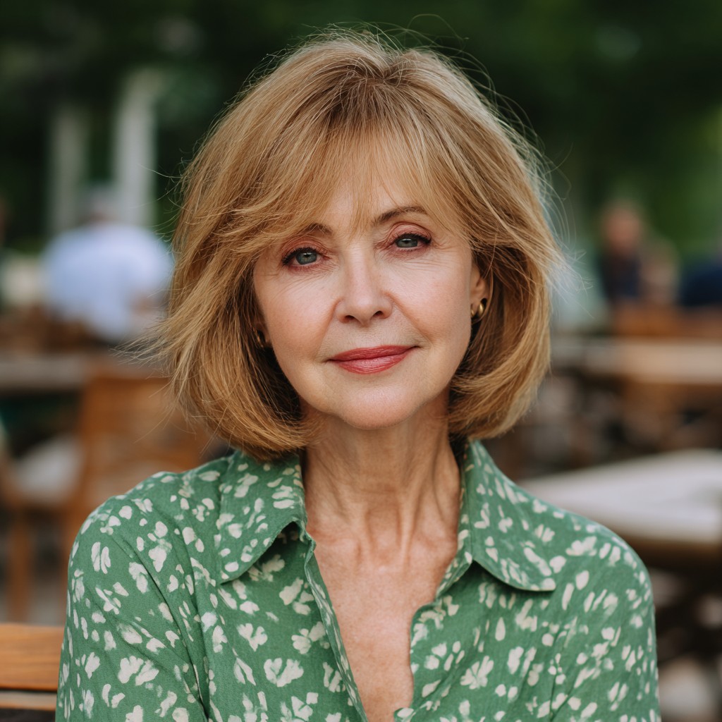 Effortless Layered Bob with Feminine Bangs