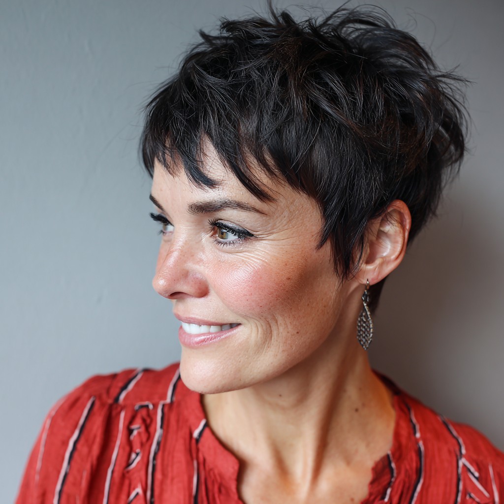 Effortlessly Chic Messy Pixie Cut with Playful Texture