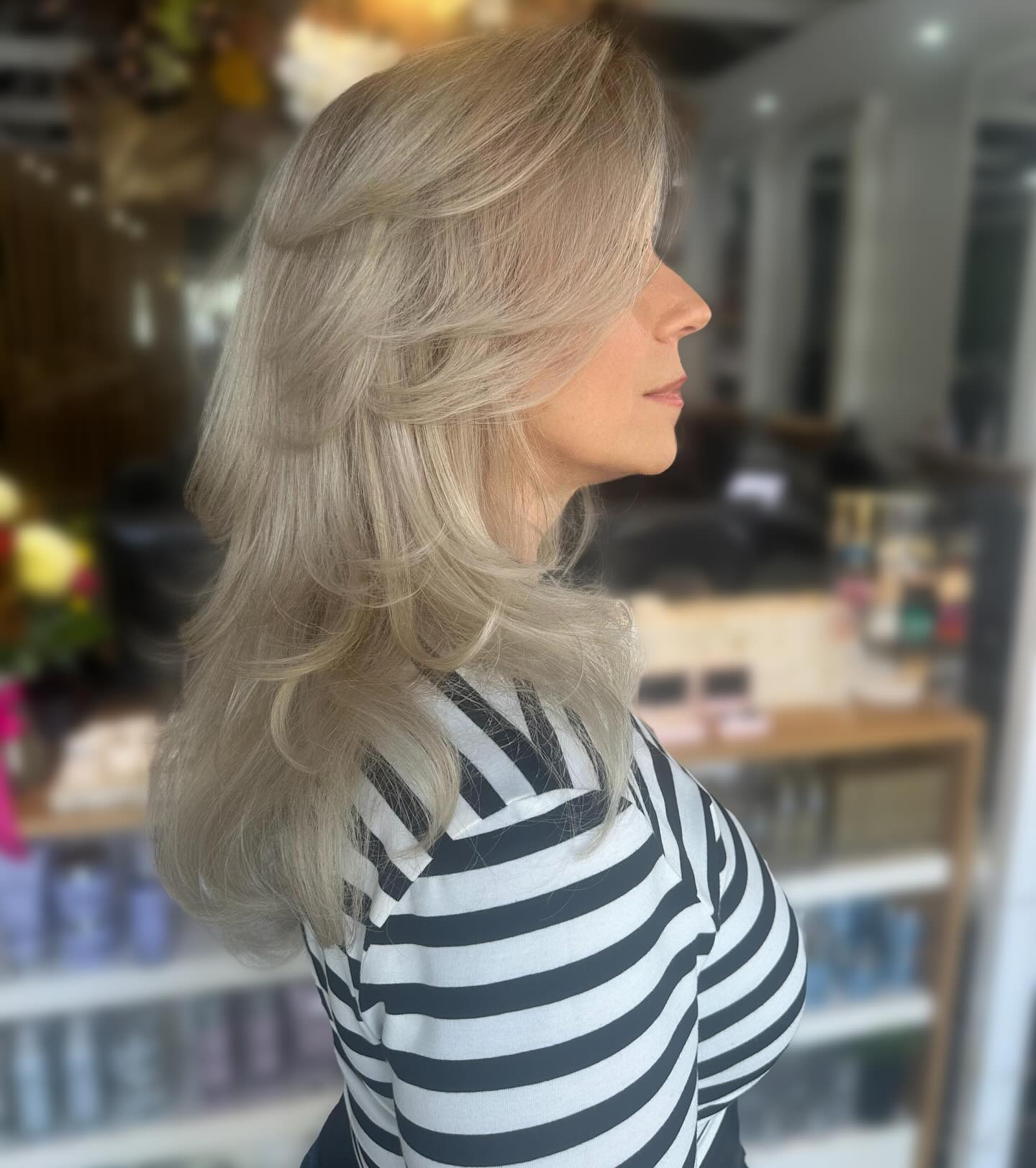 Elegant Feathered Layers with Subtle Shine