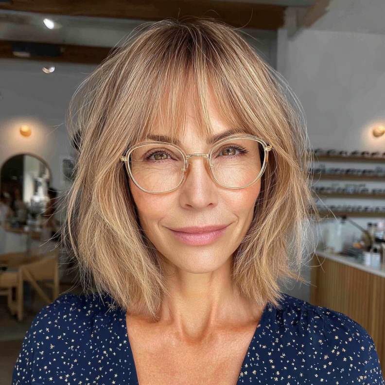 Lightly Textured Shag with Subtle Bangs
