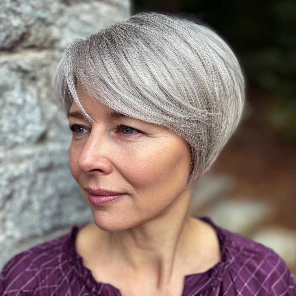 Modern Silvery Pixie Bob with Subtle Volume