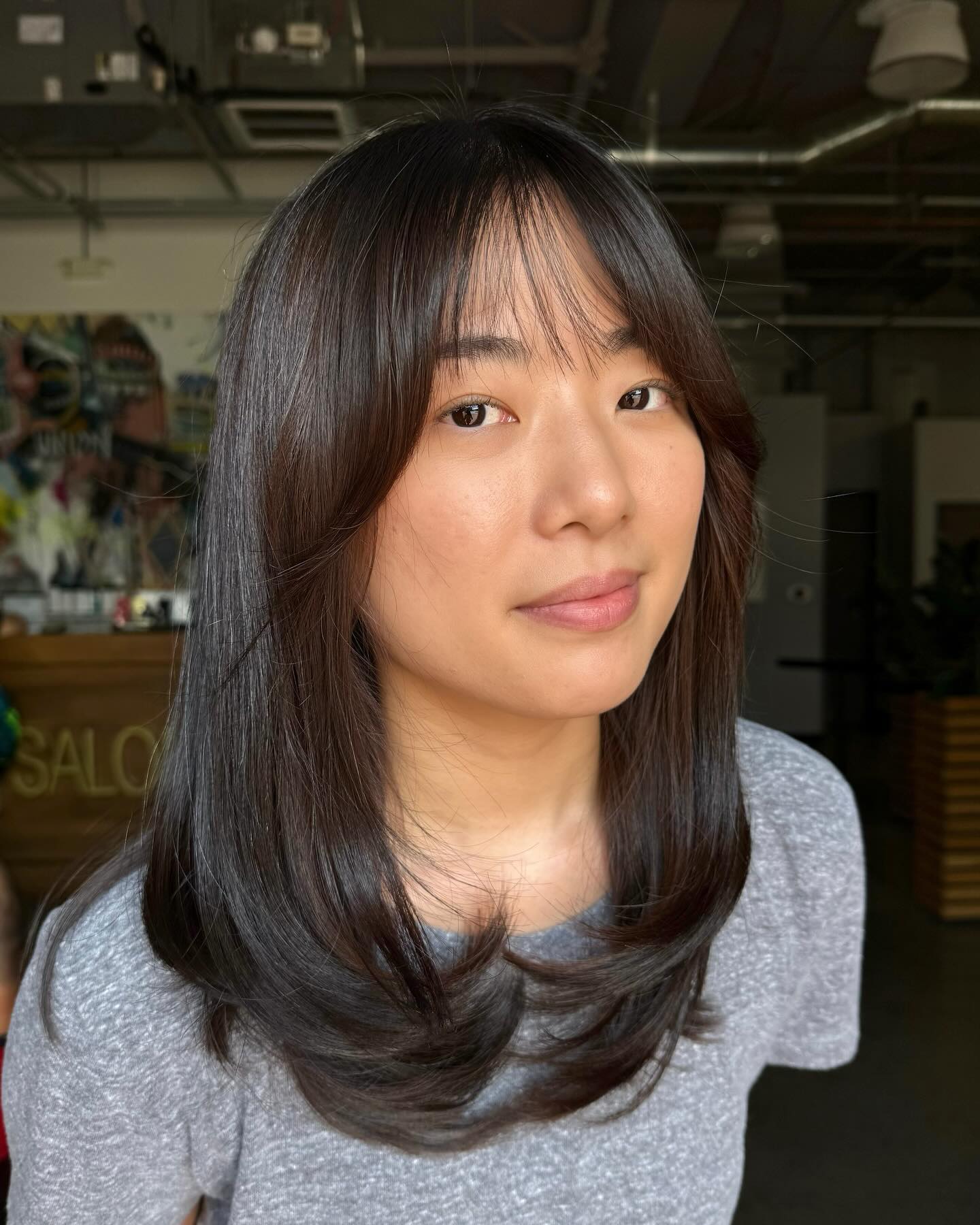 Modern Soft Bangs with Layered Ends