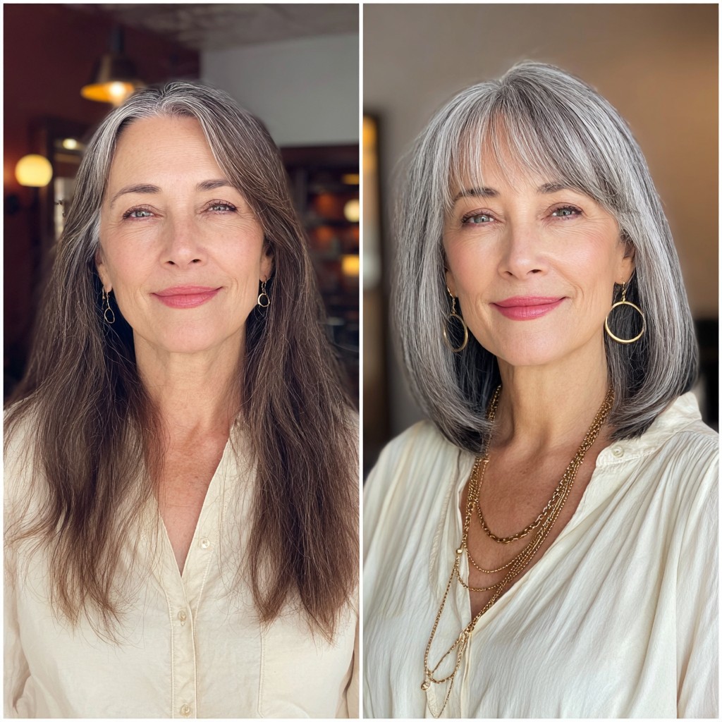 Modern Soft Bob with Feminine Bangs