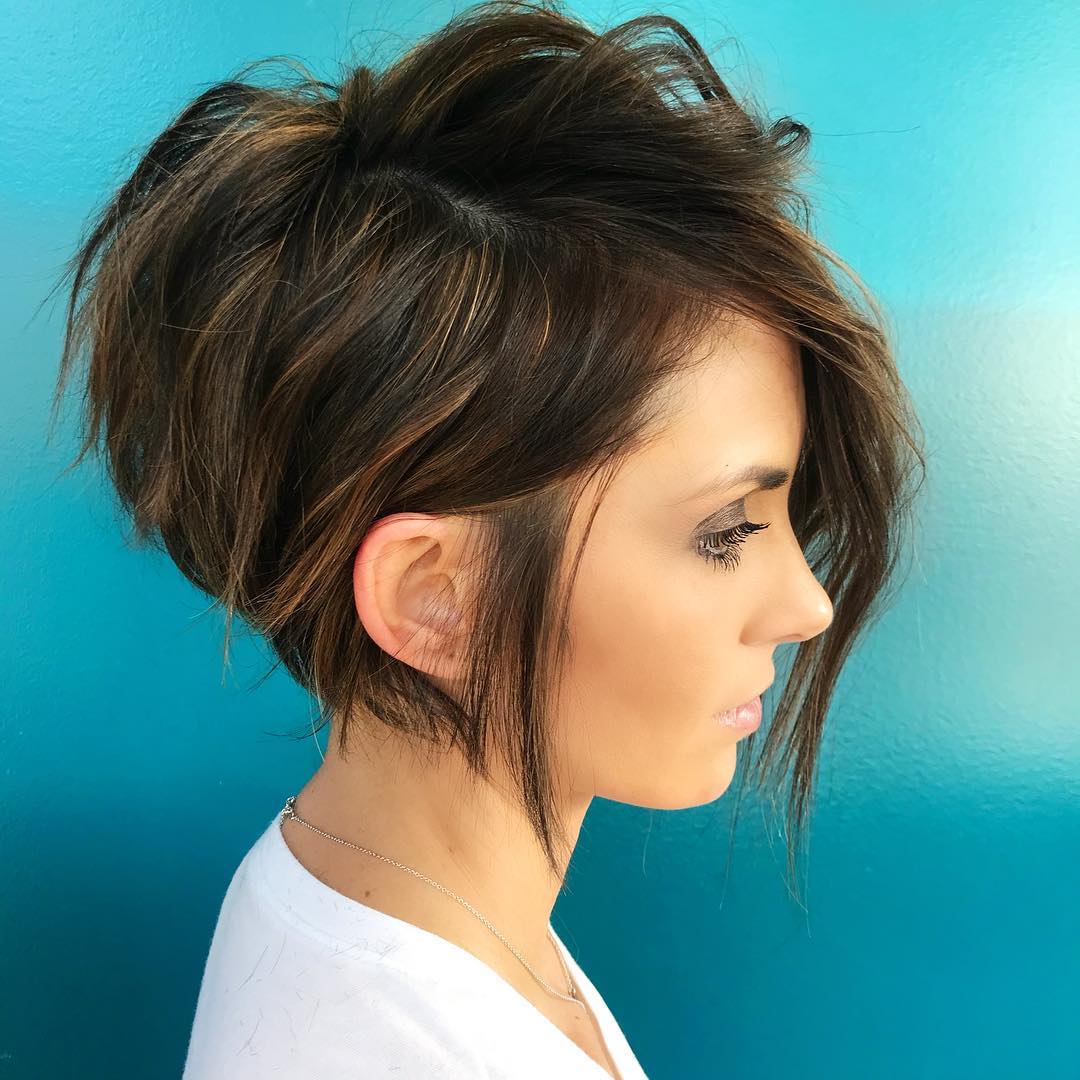 Modern Textured Long Pixie with Dynamic Volume