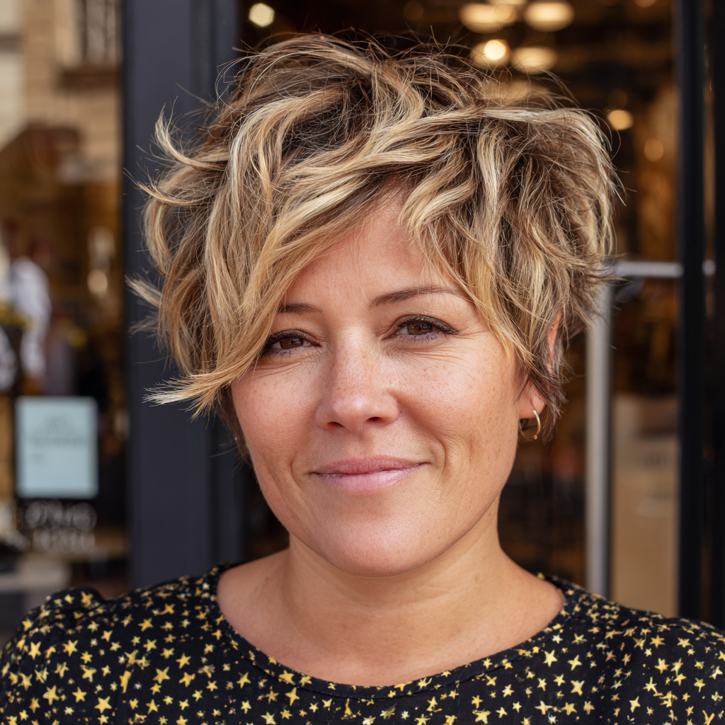 Modern Textured Pixie with Lively Layers