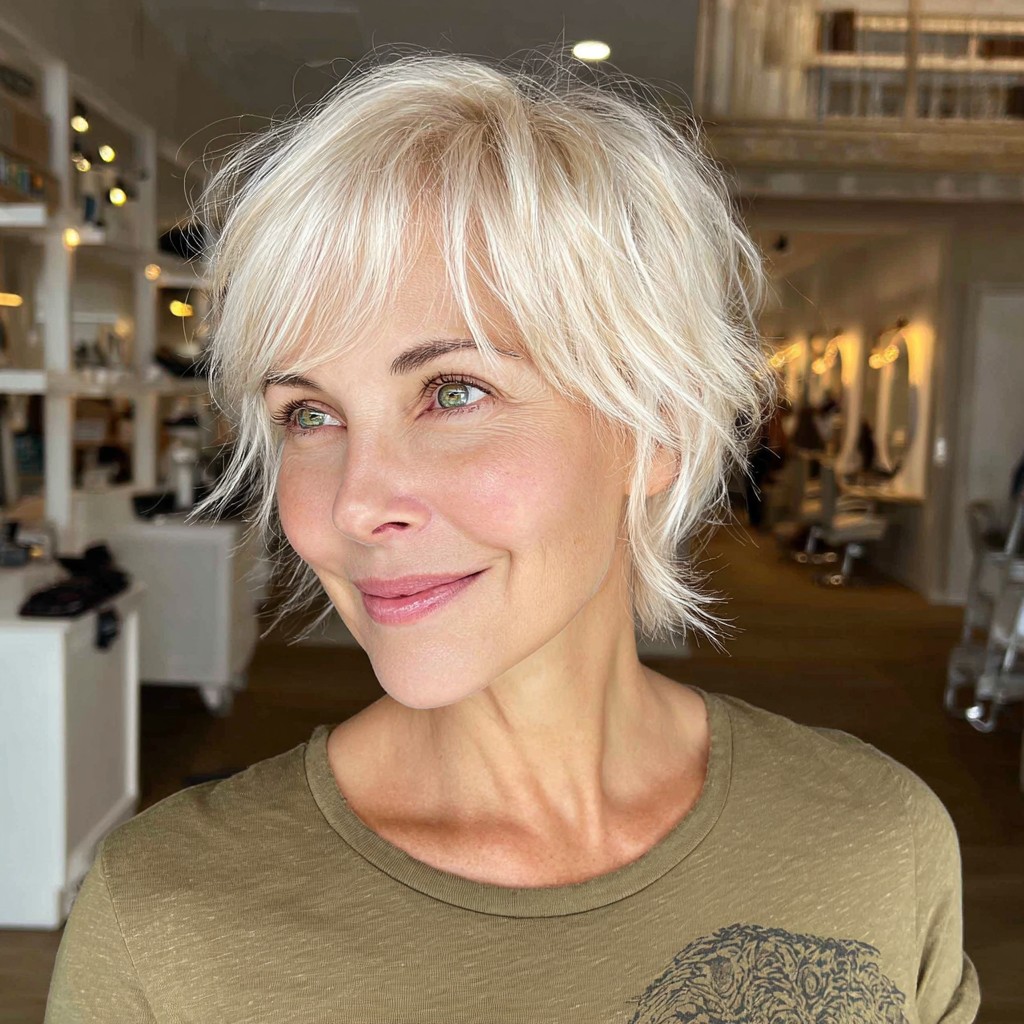Modern Tousled Short Hairstyle with Textured Layers