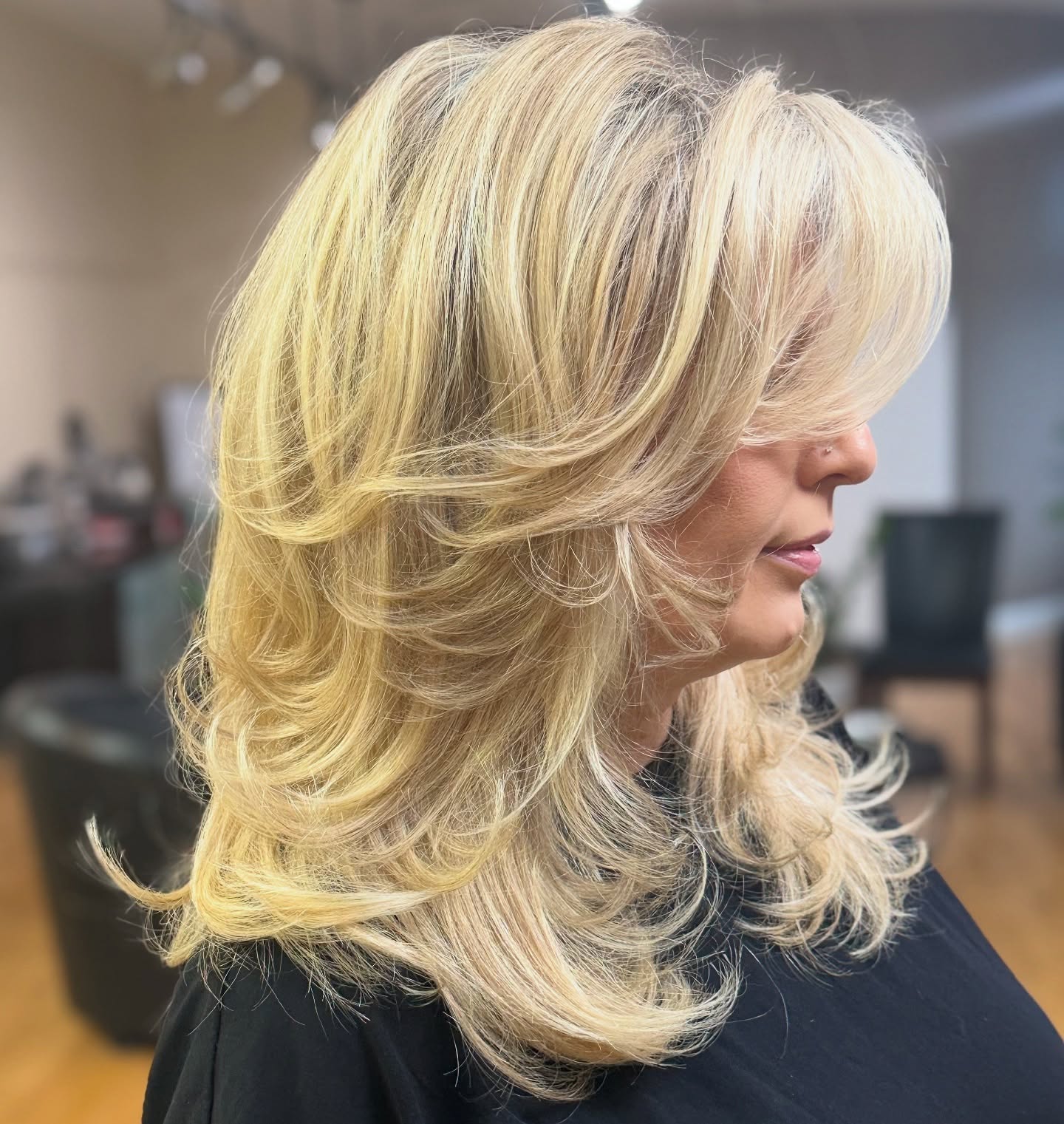 Radiant Layered Cut with Face-Framing Bangs