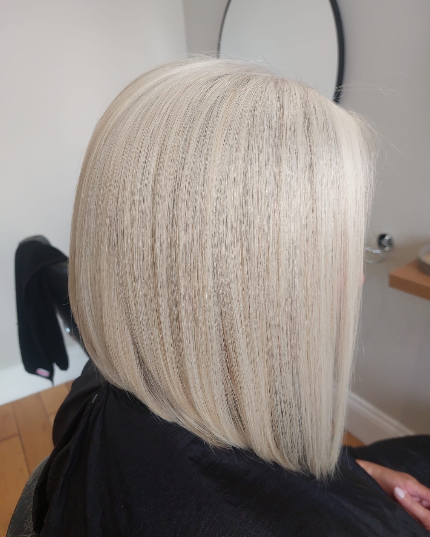 Sleek Blunt Cut with Icy Blonde Finish