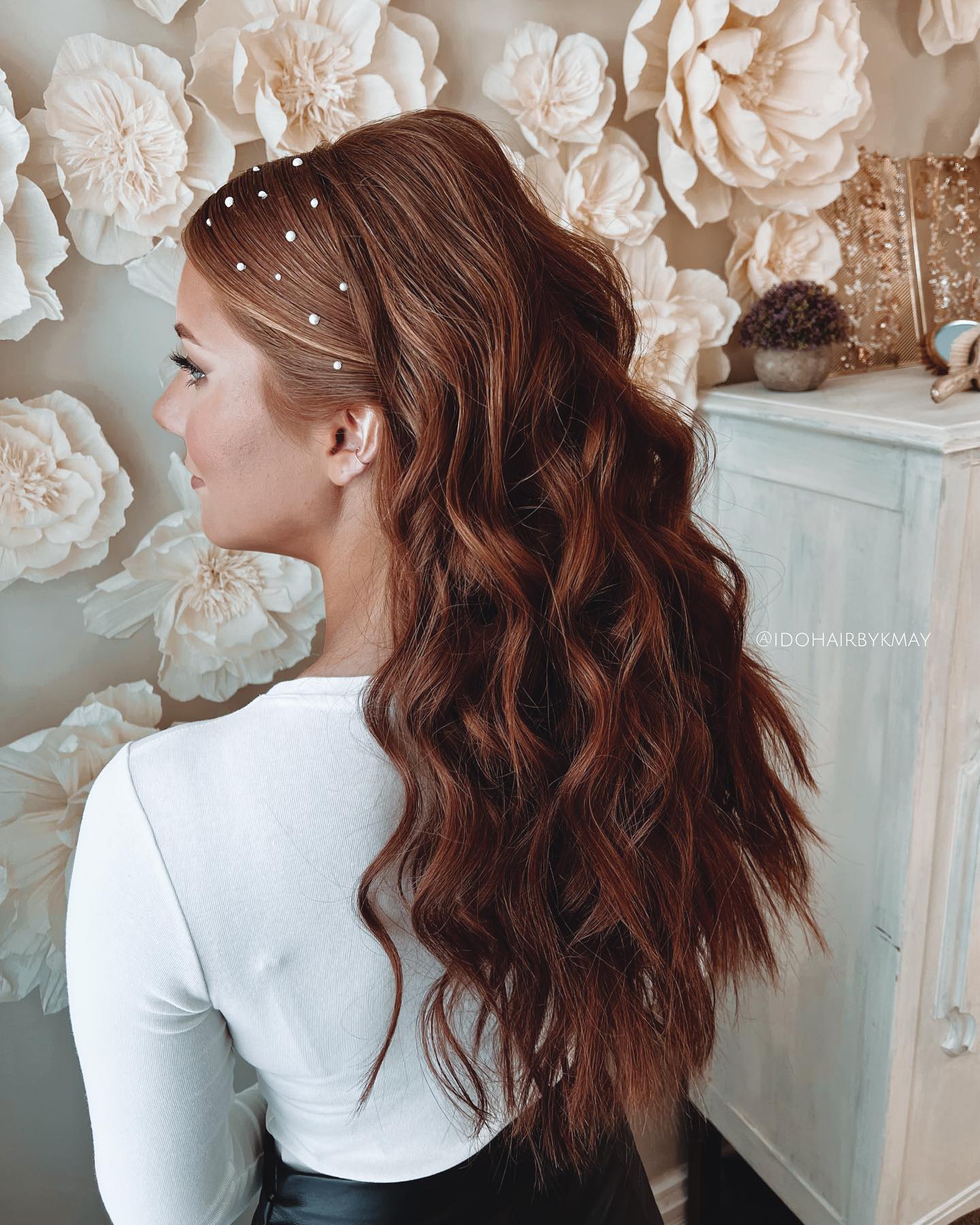 Soft Romantic Boho Waves with Pearl Accents