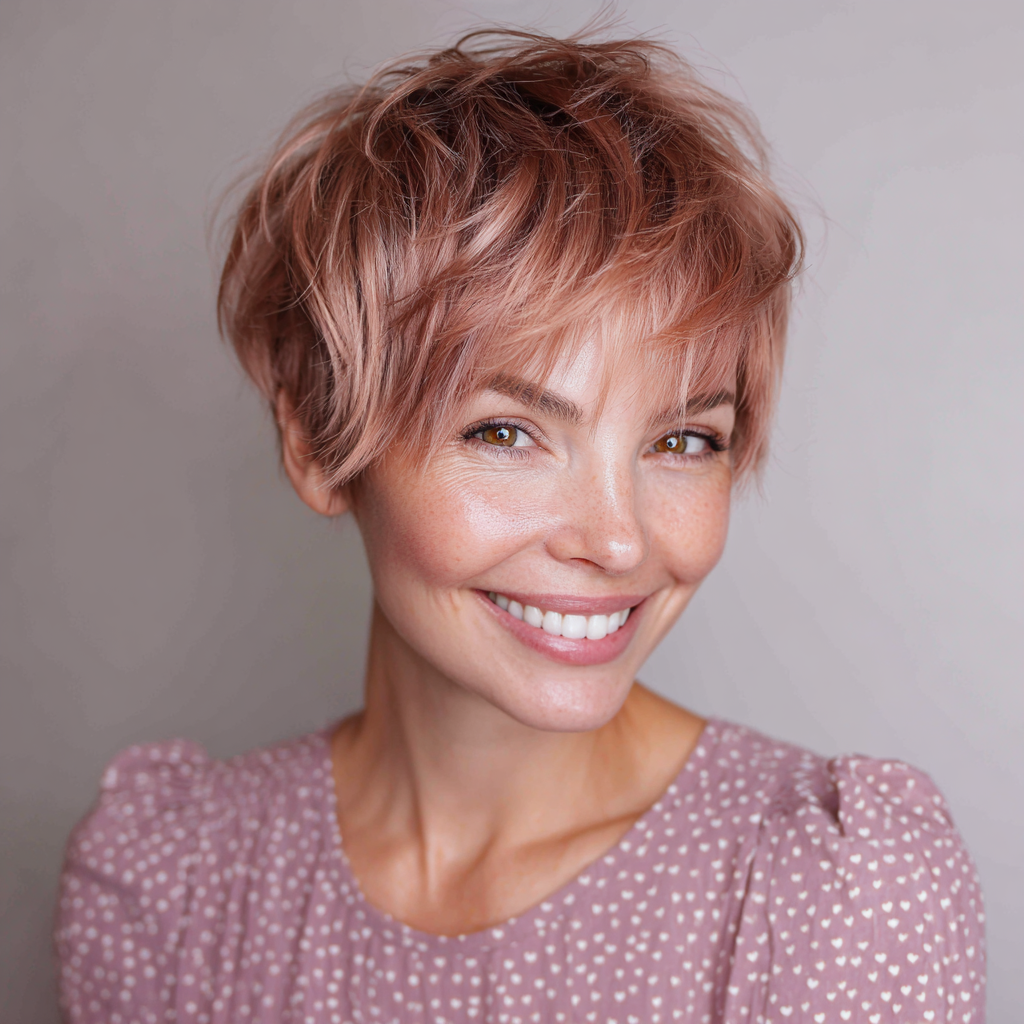 Soft Textured Pixie Cut with Subtle Highlights
