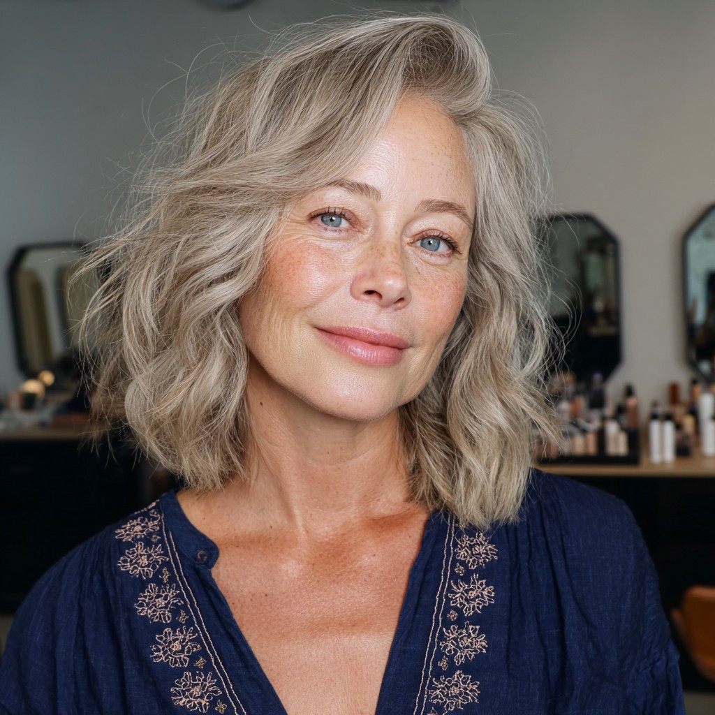 Soft Textured Waves with Subtle Highlights