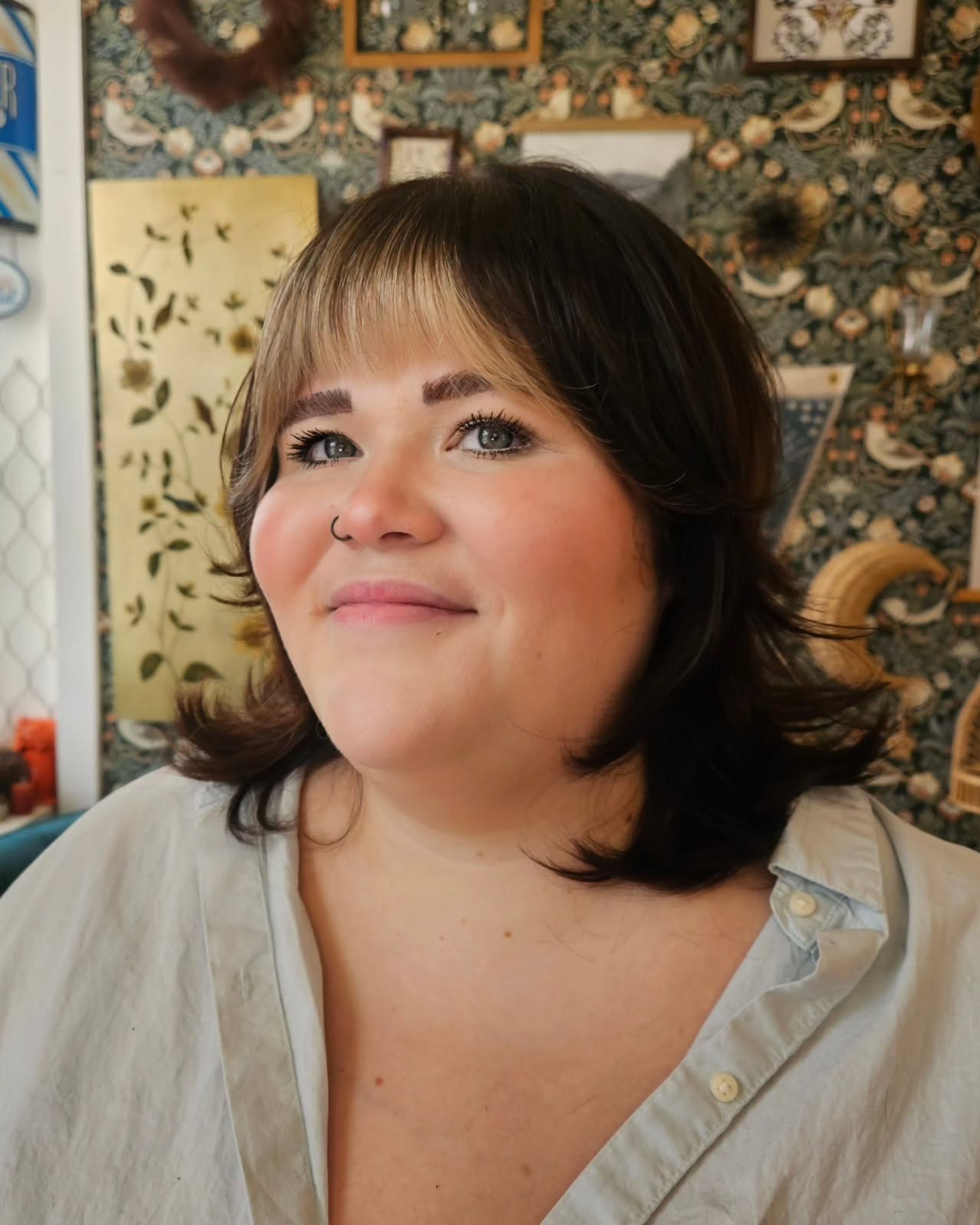 Softly Layered Textured Bob with Bangs