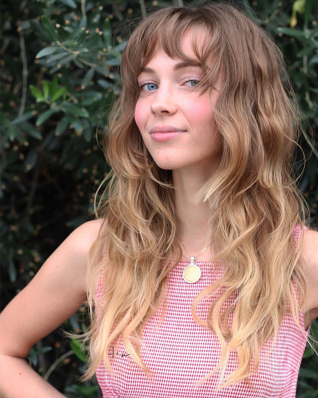 Softly Layered Wavy Shag with Fringe