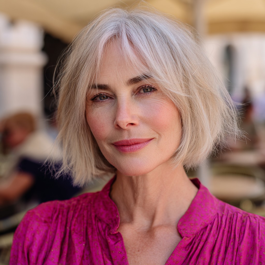 Softly Textured Chin-Length Bob with Subtle Layers