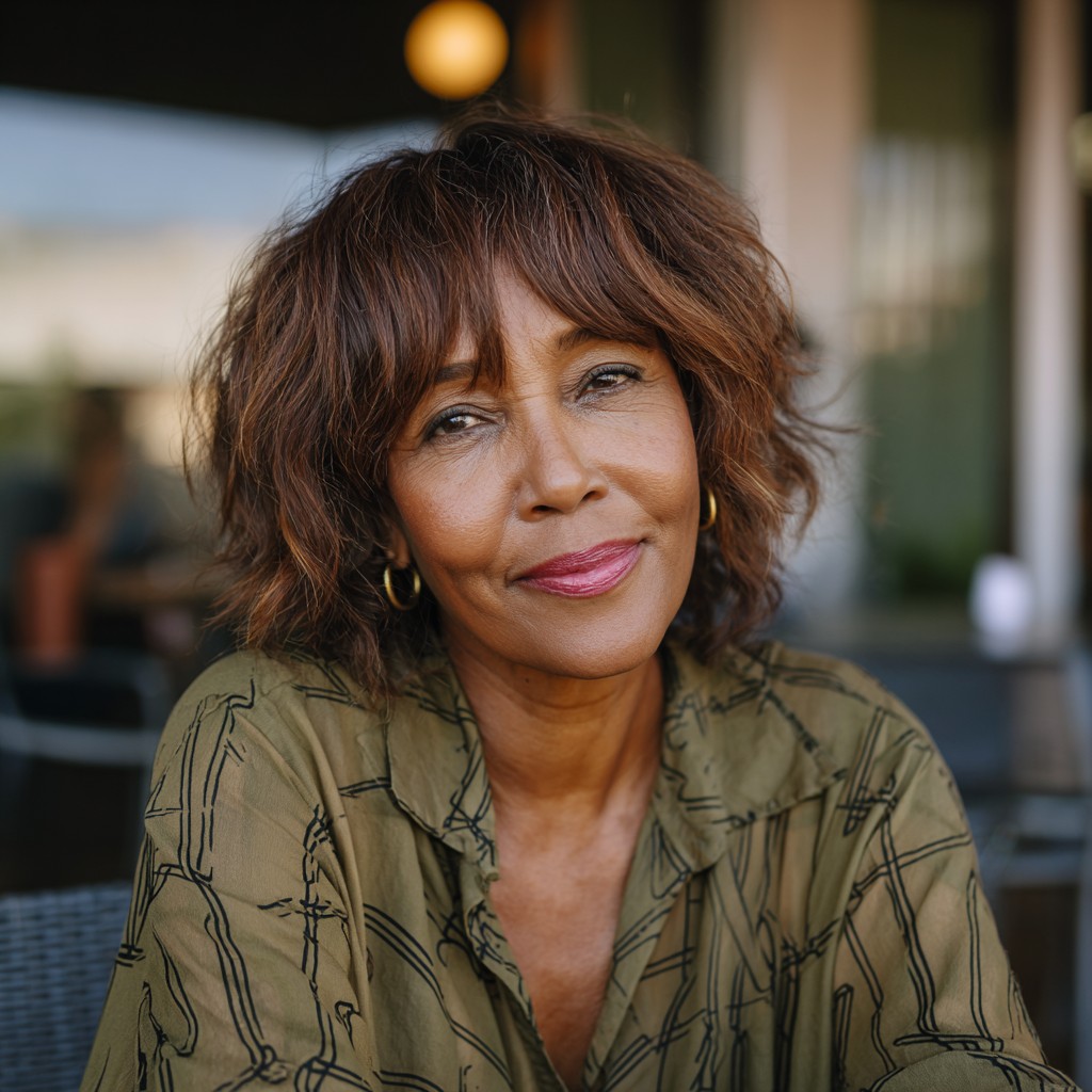 Stylish Tousled Curly Cut with Face-Framing Layers