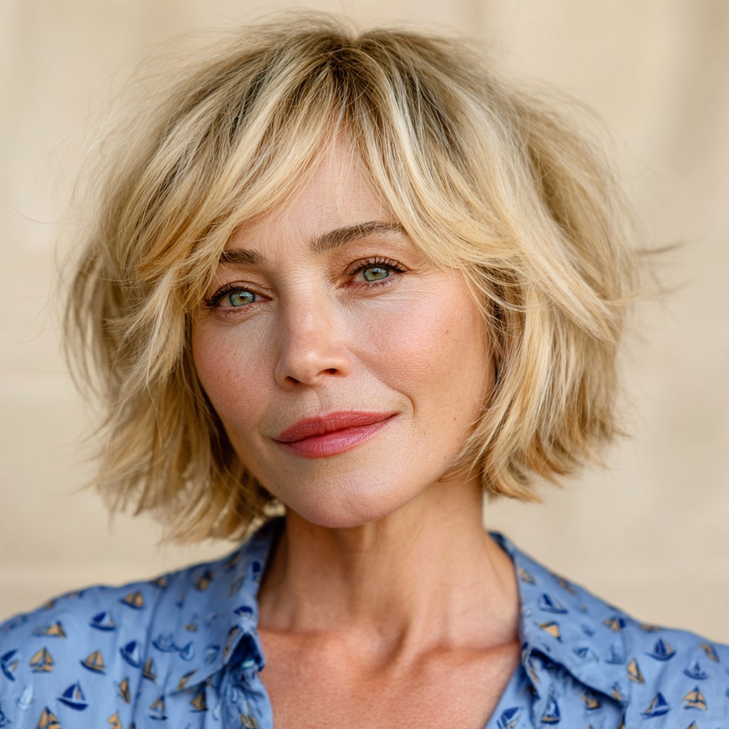 Textured Bob with Effortless Volume