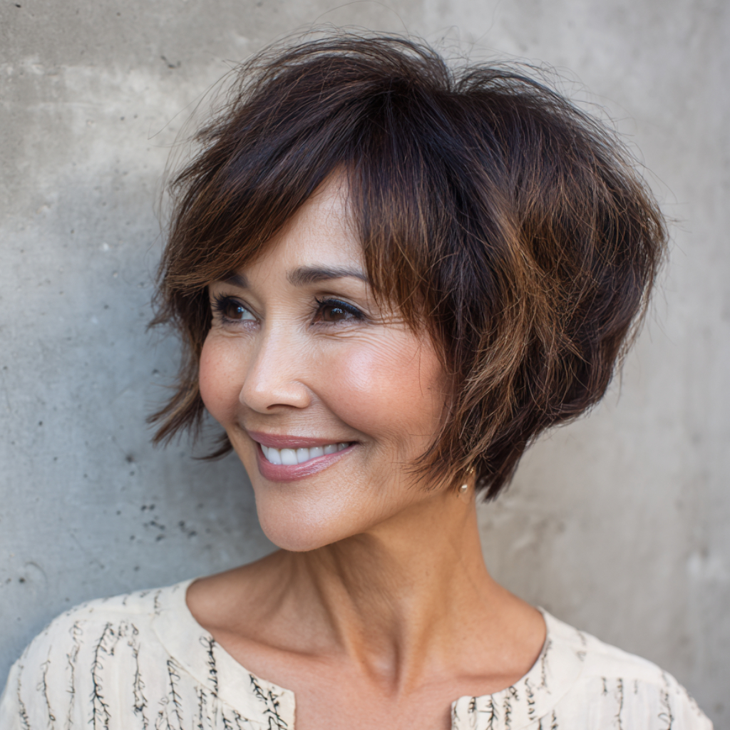 Textured Chic Bob with Subtle Highlights