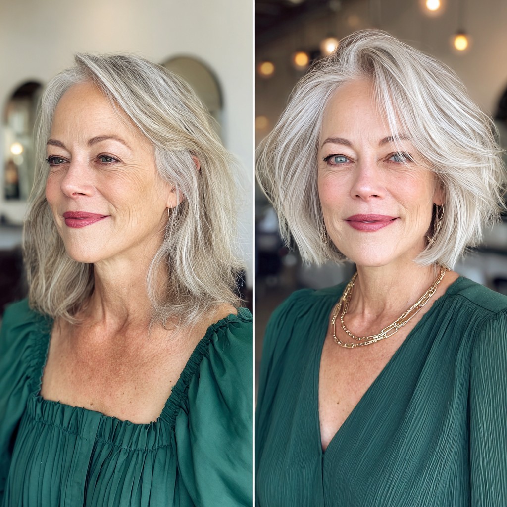 Textured Chin-Length Bob with Soft Waves