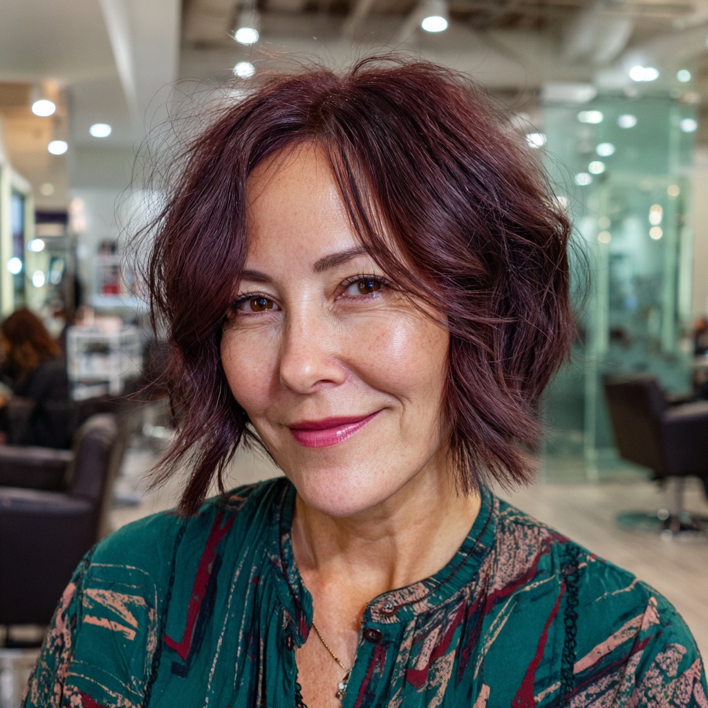 Textured Chin-Length Bob with Subtle Layers