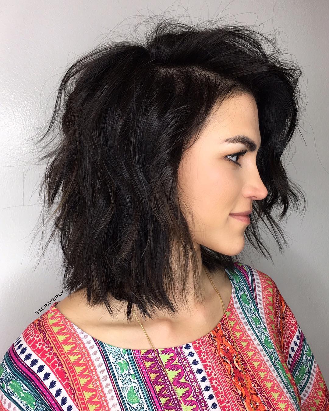 Textured Choppy Bob with Soft Waves