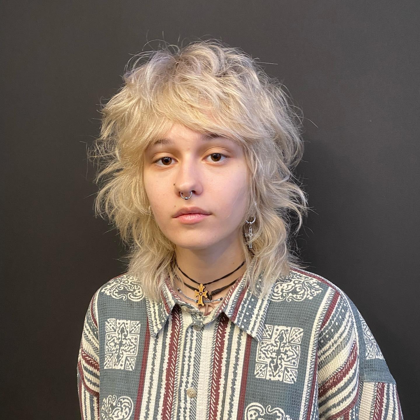 Textured Cropped Wolf Cut with Wispy Layers