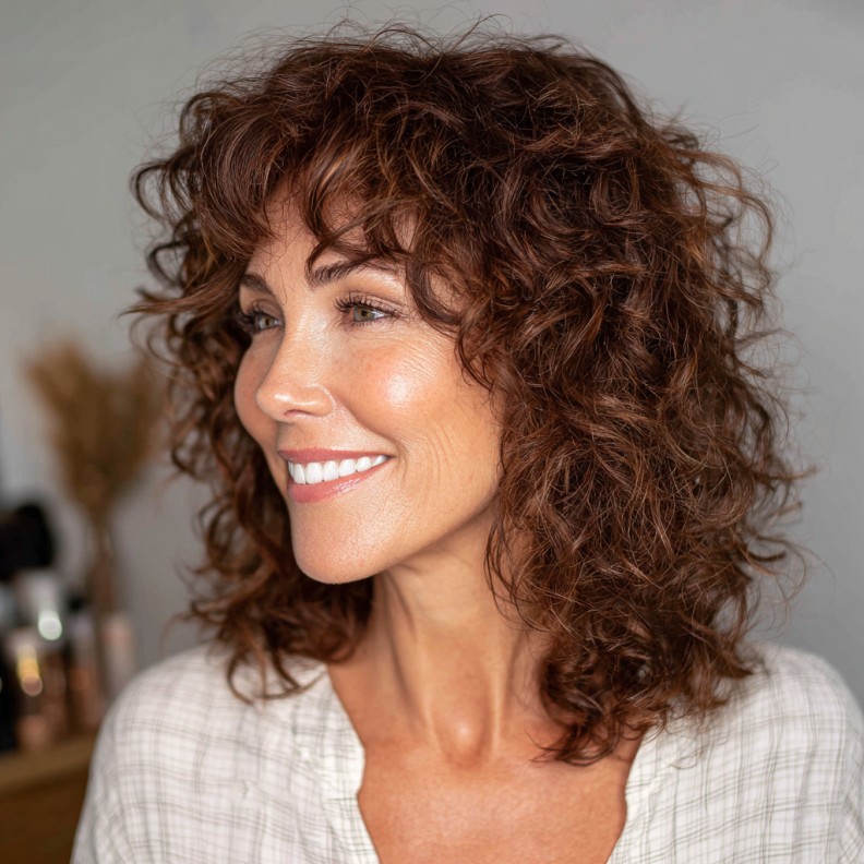 Textured Curly Shag with Bold Layers