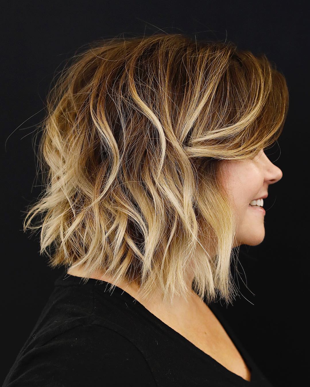 Textured Golden Beachy Waves with Soft Layers