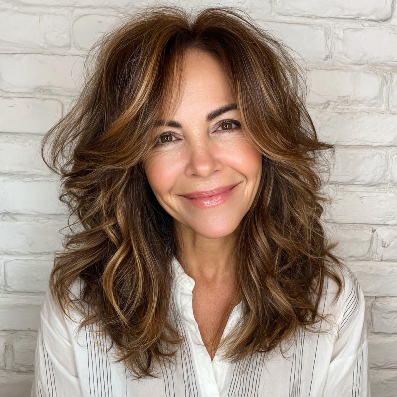 Textured Layered Shag with Soft Highlights