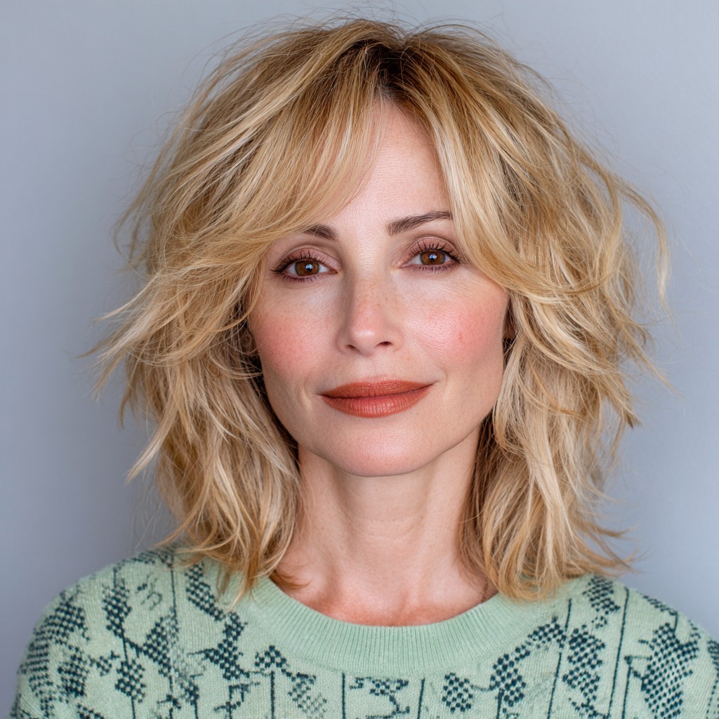 Textured Long Bob with Soft Face-Framing Layers