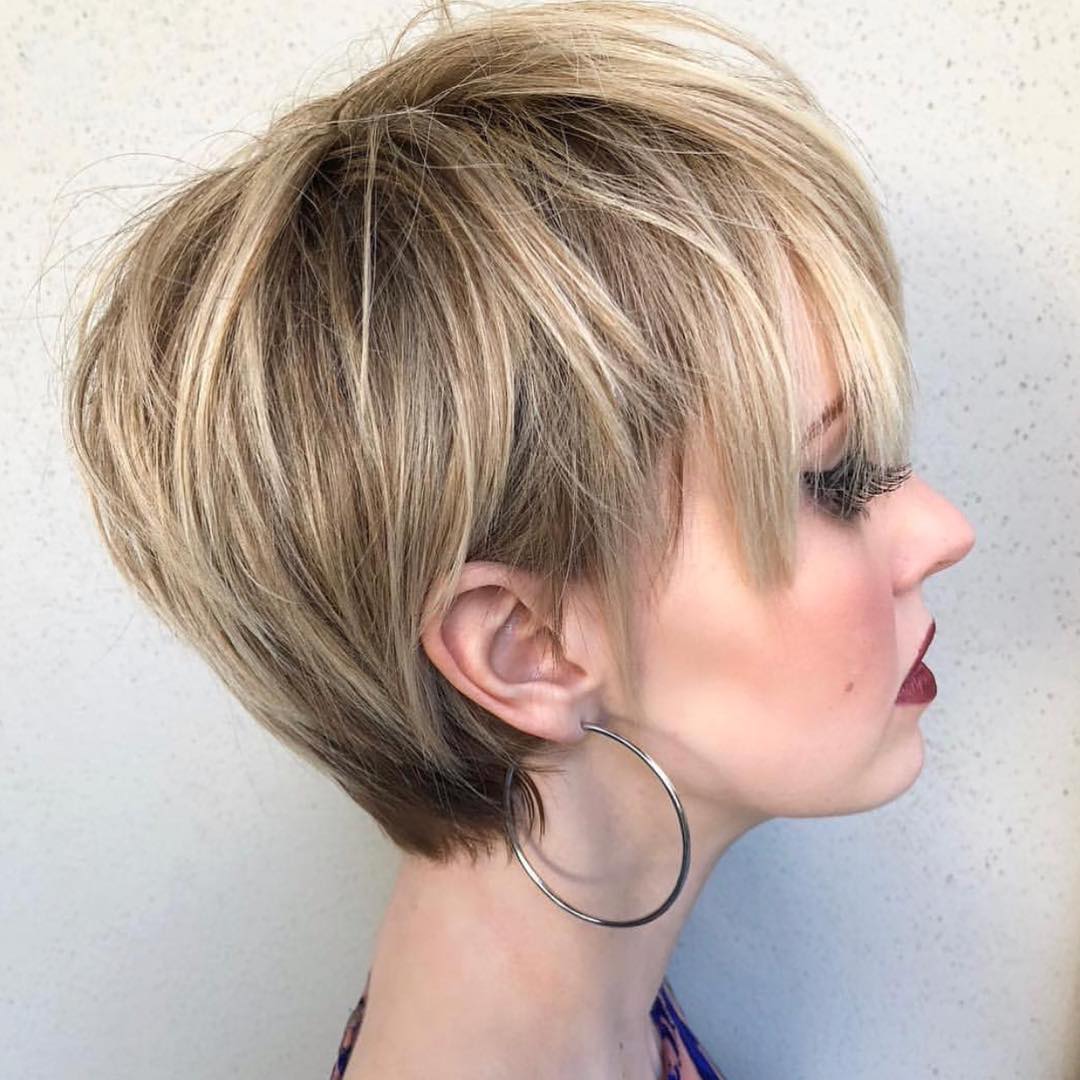 Textured Long Pixie Cut with Bold Fringes