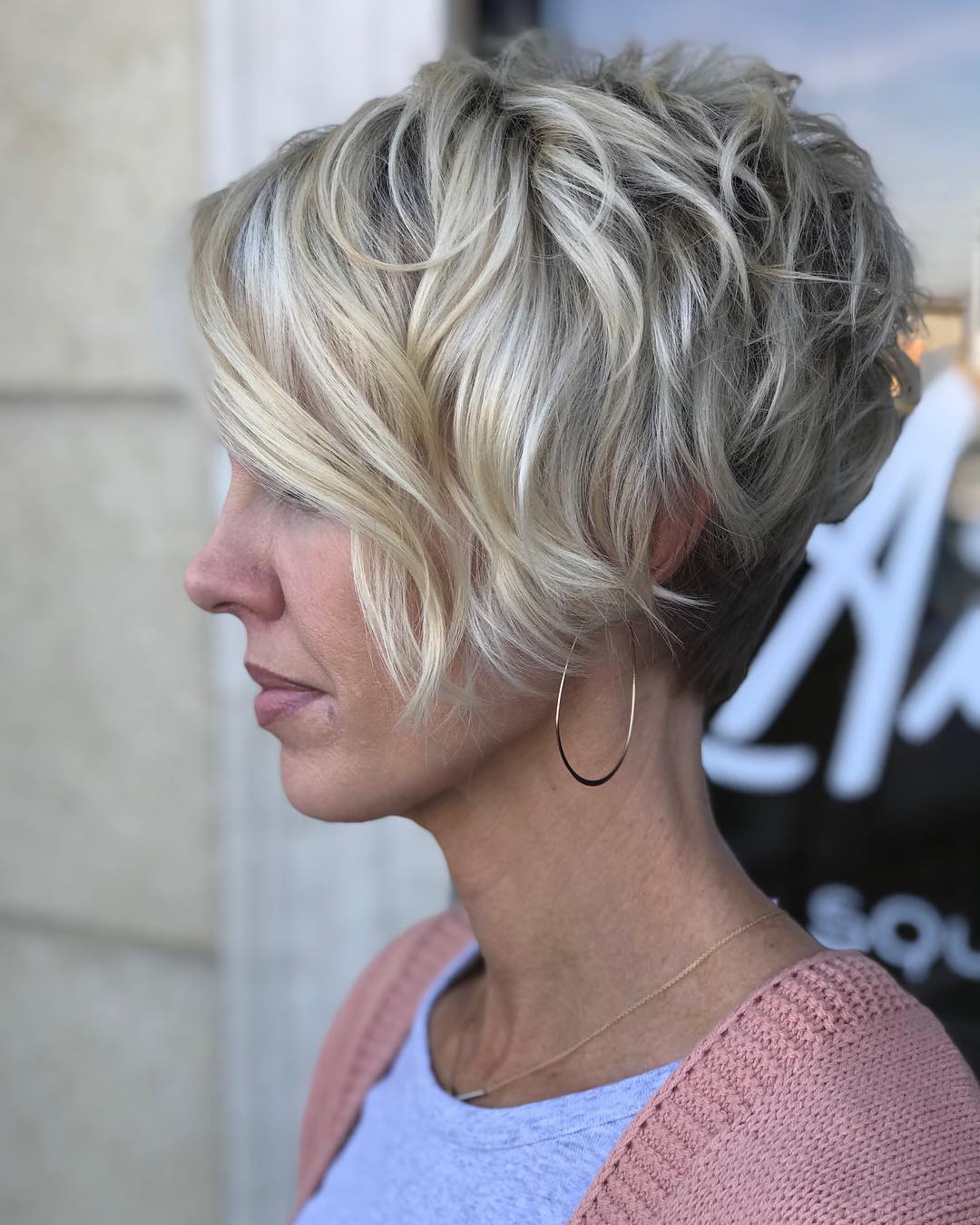Textured Long Pixie Cut with Soft Waves