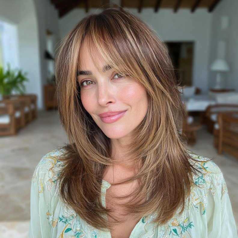 Textured Long Shag with Face-Framing Layers