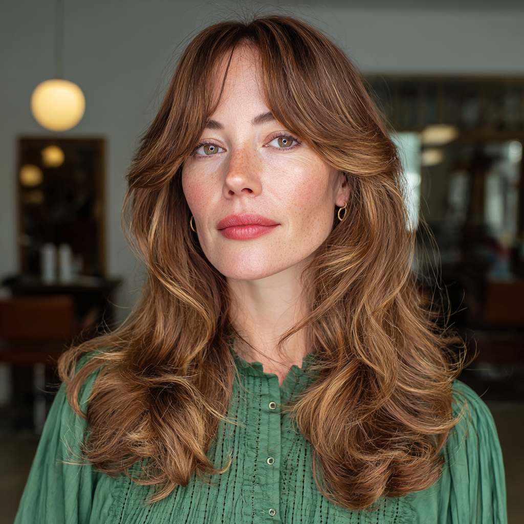 Textured Mid-Length Cut with Face-Framing Bangs