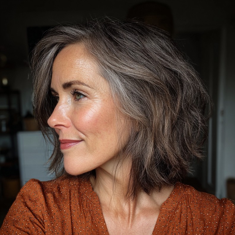 Textured Mid-Length Cut with Natural Movement