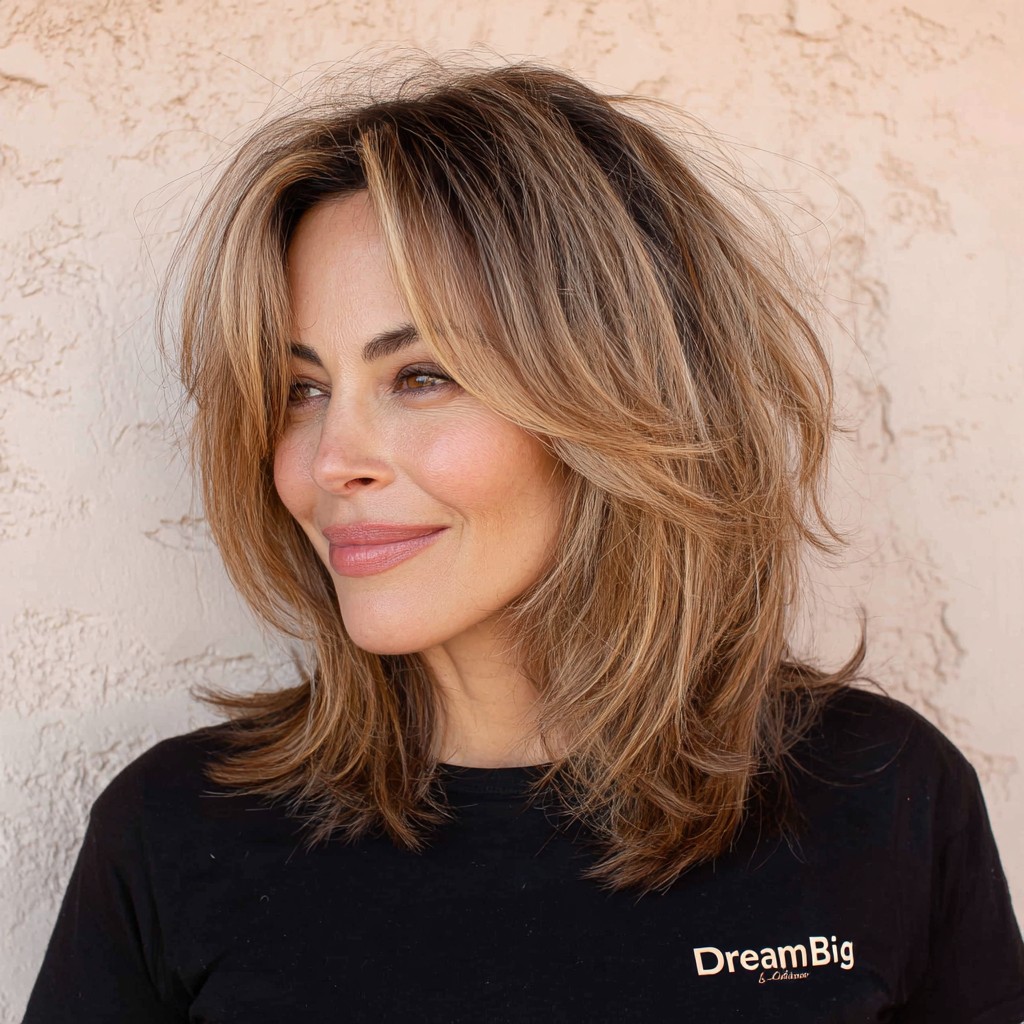 Textured Mid-Length Cut with Soft Face-Framing Layers