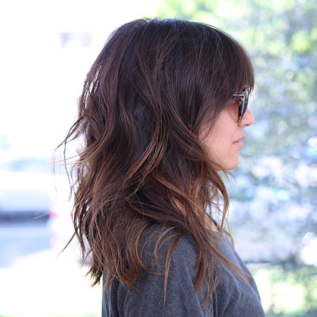 Textured Mid-Length Shag with Subtle Ombre