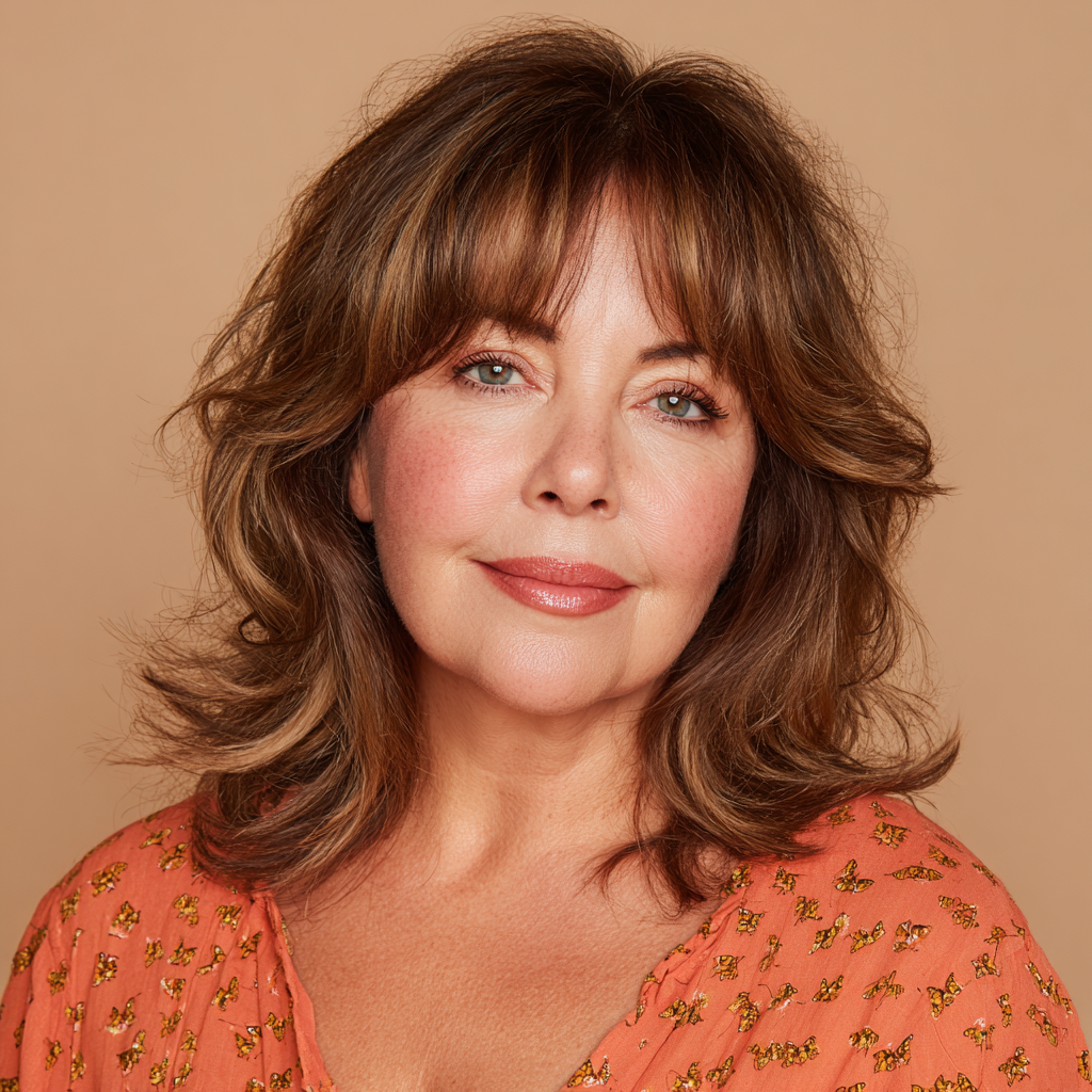 Textured Middle Part Bangs with Soft Layers