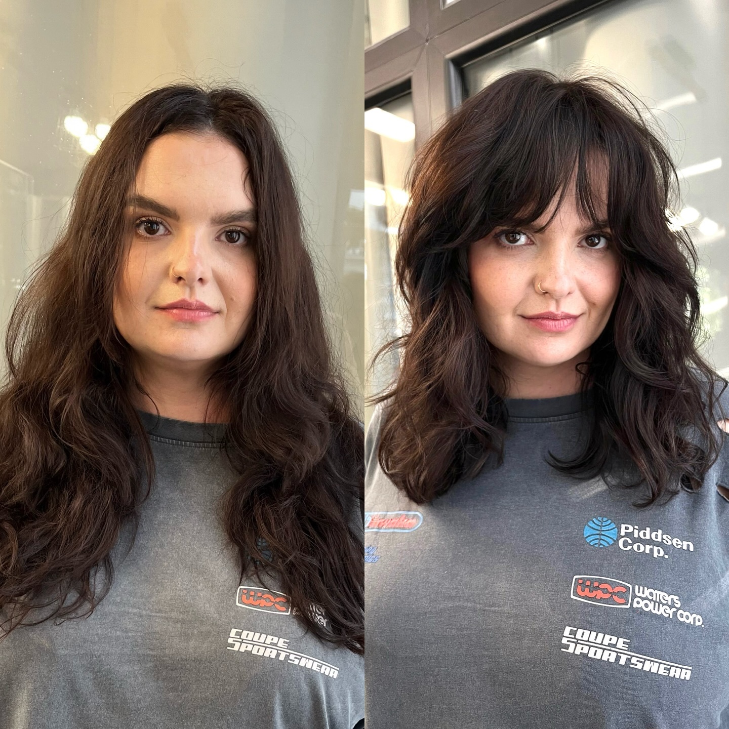 Textured Midi Shag with Bold Bangs