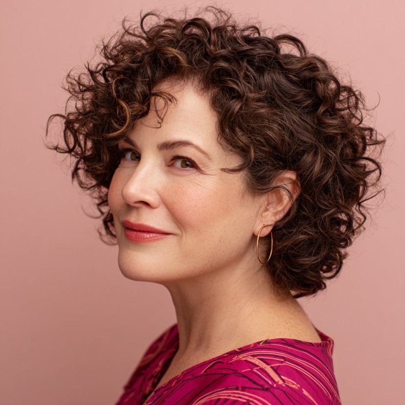 Textured Short Curly Cut with Defined Ringlets