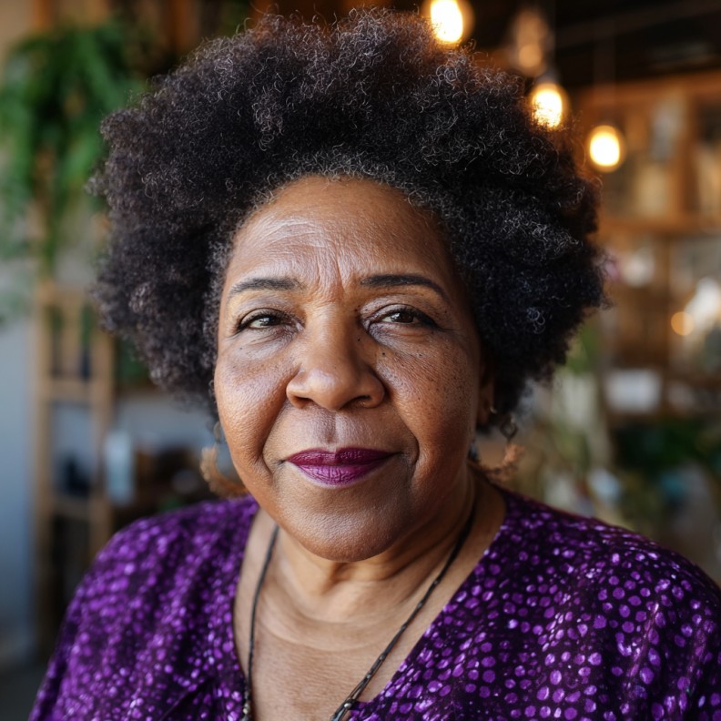 Textured Short Natural Curls with Volume