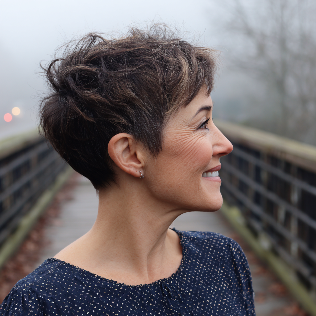 Textured Short Pixie Cut with Effortless Volume