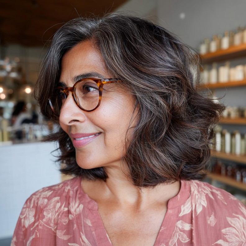 Textured Shoulder-Length Cut with Soft Curls