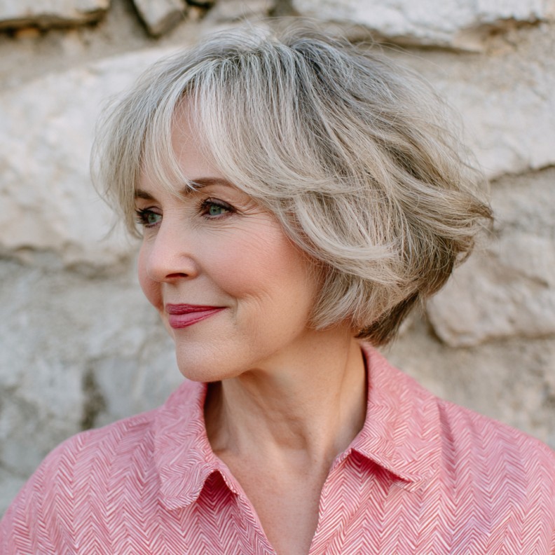 Textured Silver Bob with Subtle Volume