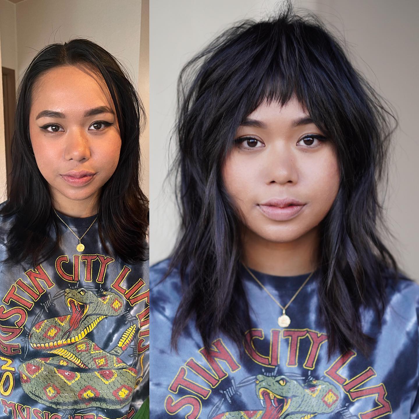 Trendy Textured Wolf Cut with Subtle Bangs