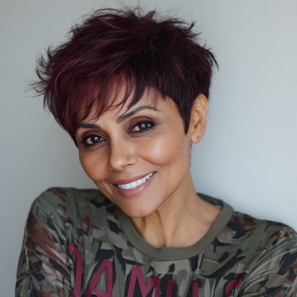 Vibrant Textured Pixie Cut with Bold Layers