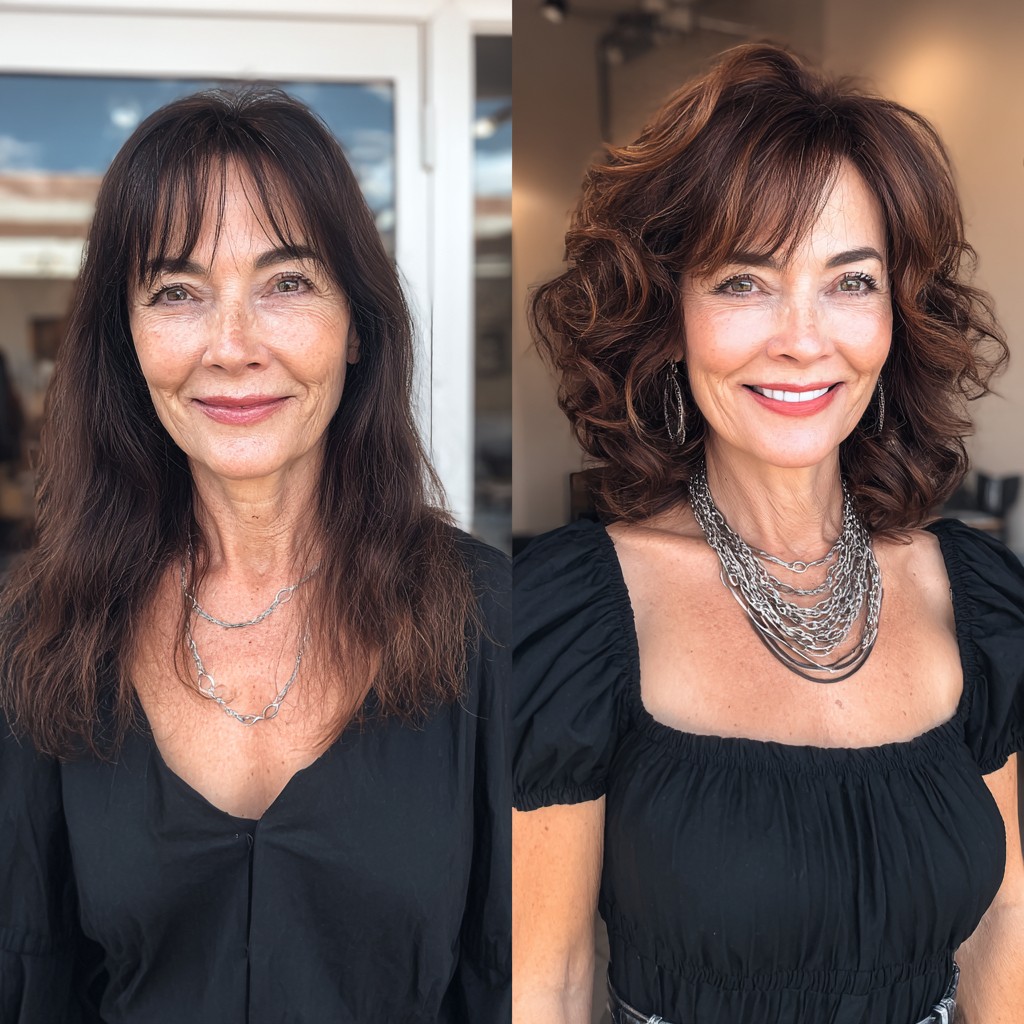 Voluminous Shoulder-Length Curls with Subtle Layers