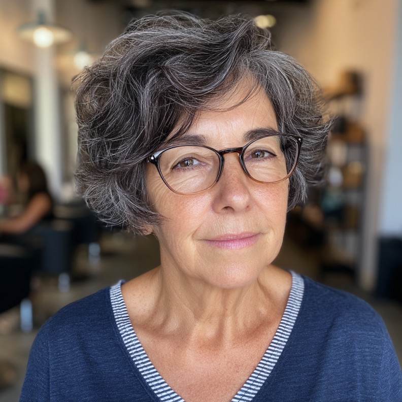 Textured Short Cut with Effortless Angled Bangs