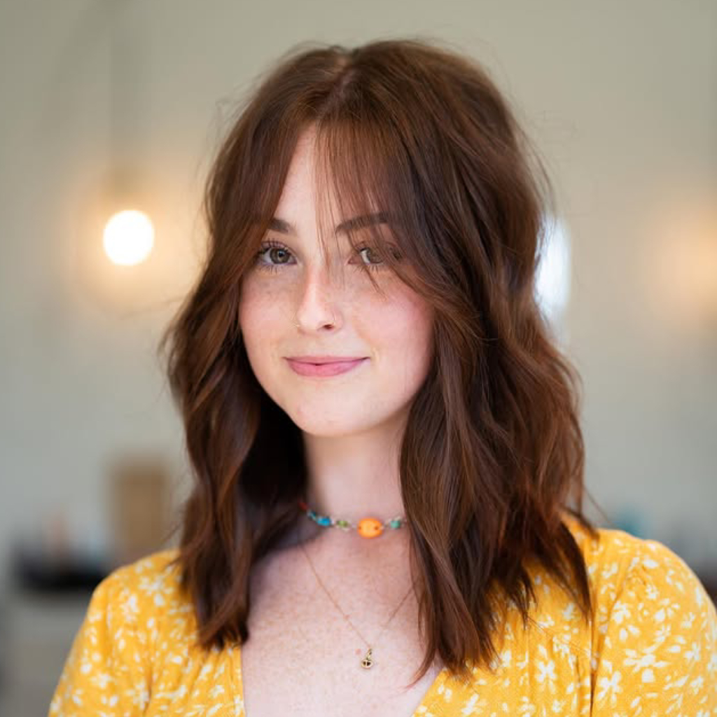 Effortlessly Tousled Long Bangs with Soft Layers