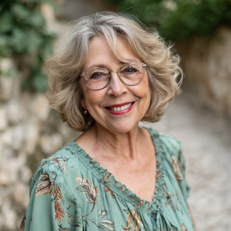 Charming Soft Curled Bob with Warm Blonde Tones